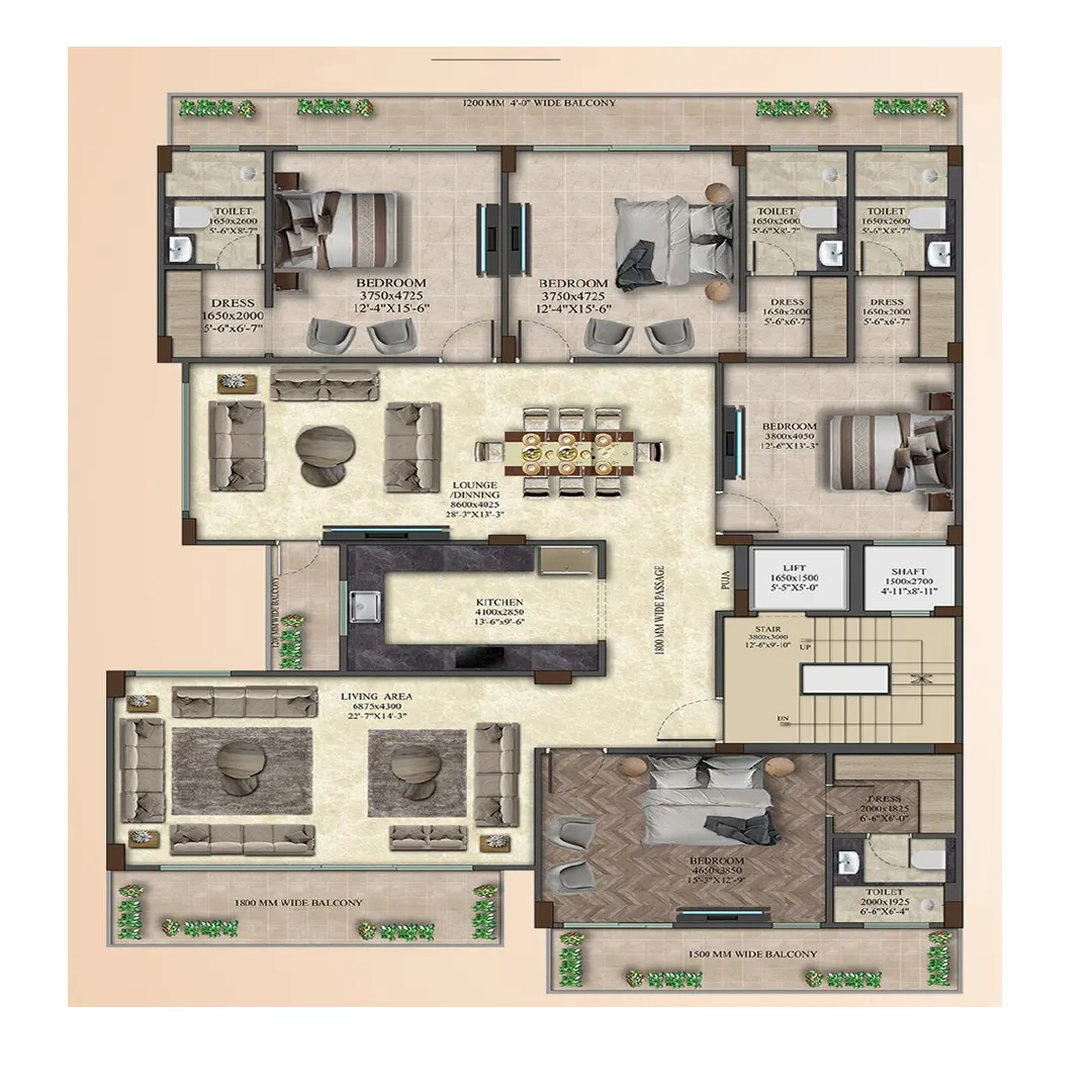 4BHK Type A