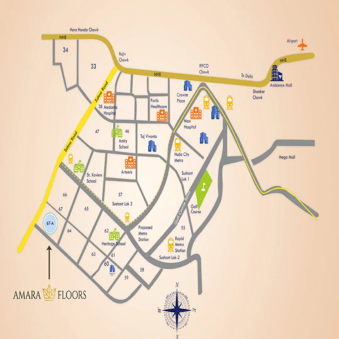 4S Amara Floors 67A location map