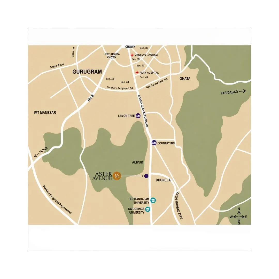 4S Aster Walk location map