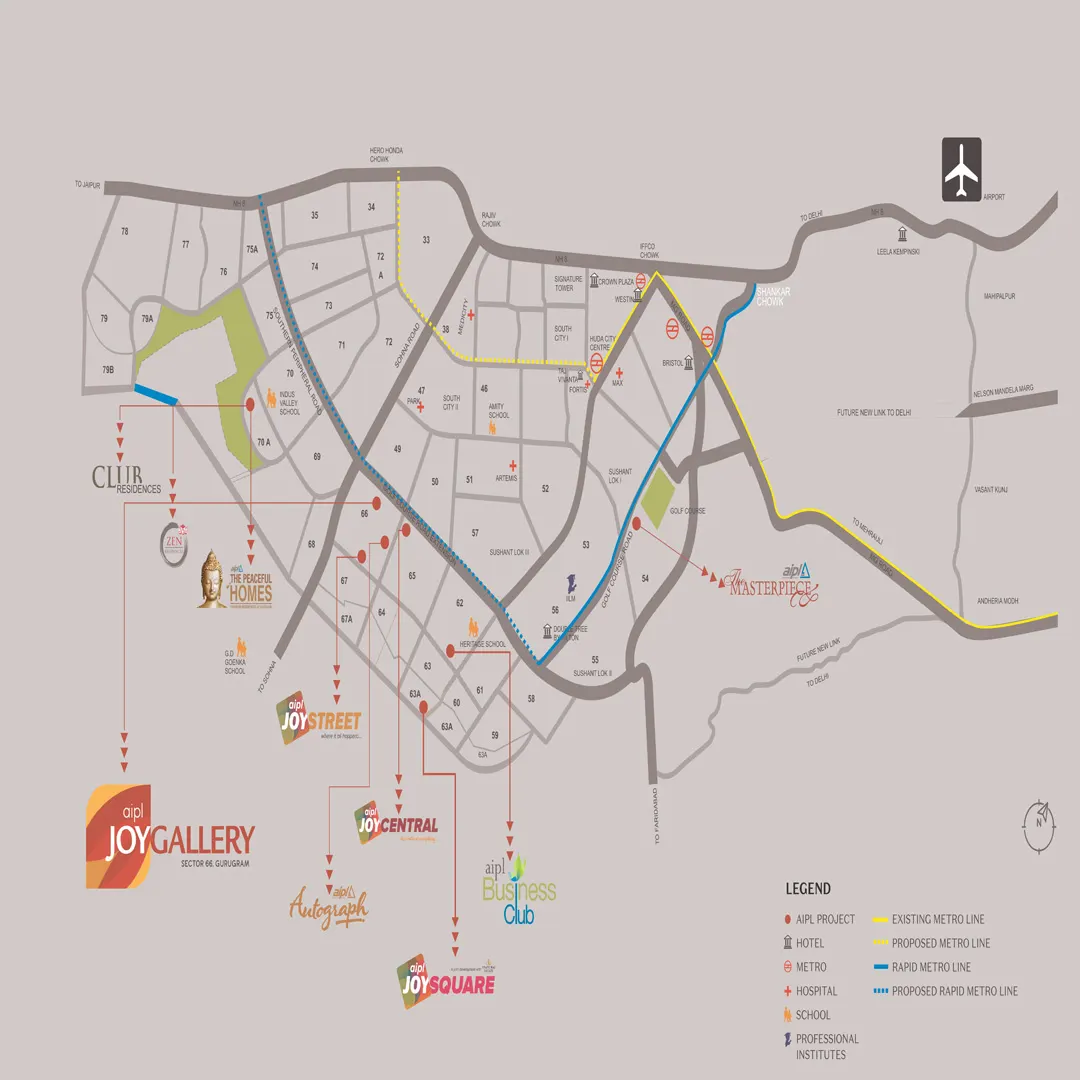 AIPL Joy Gallery location map