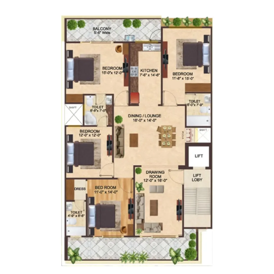 4BHK+4T