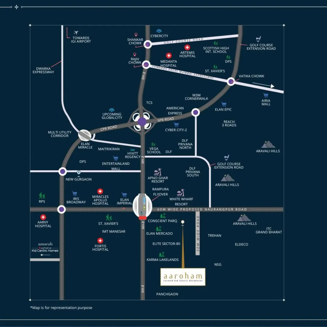 Ashiana Aaroham location map