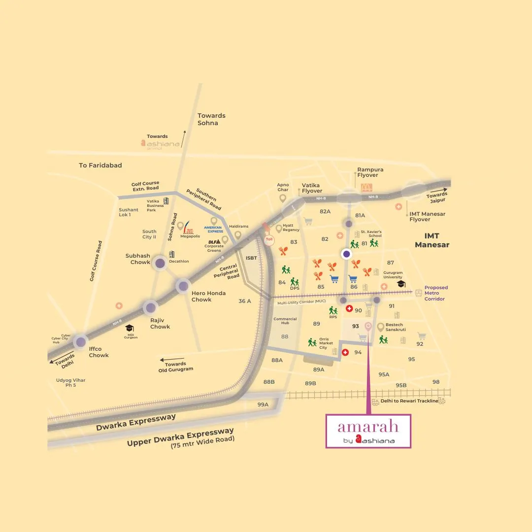 Ashiana Amarah Phase 2 location map