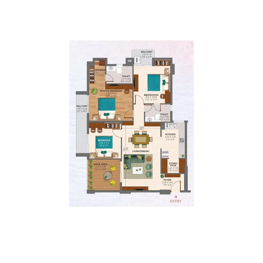3BHK+3T