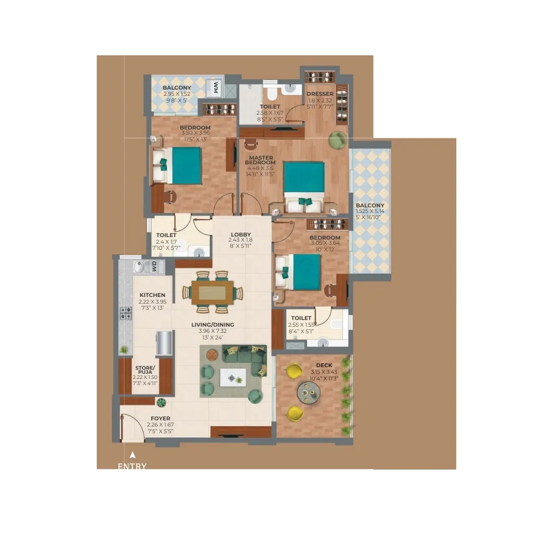 4BHK+4T