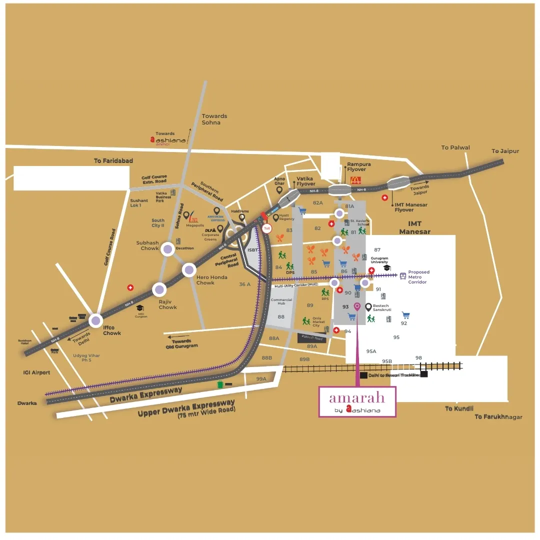 Ashiana Amarah Phase 5 location map