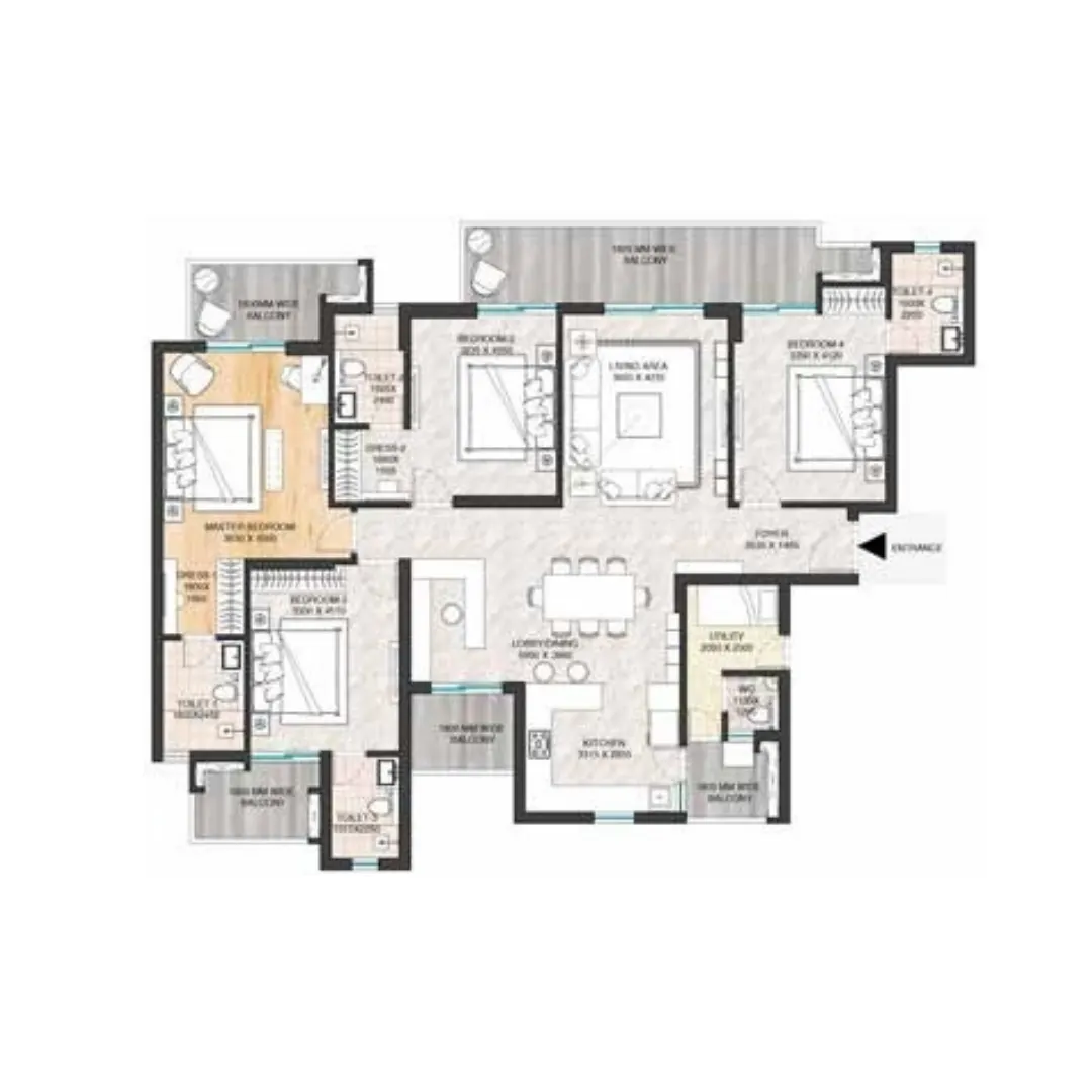 4 BHK + SERVANT