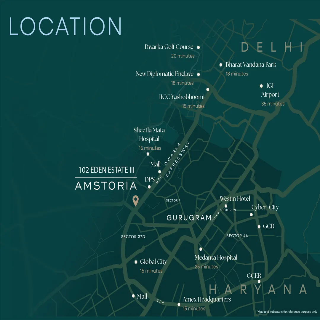 BPTP 102 Eden Estate 3 location map