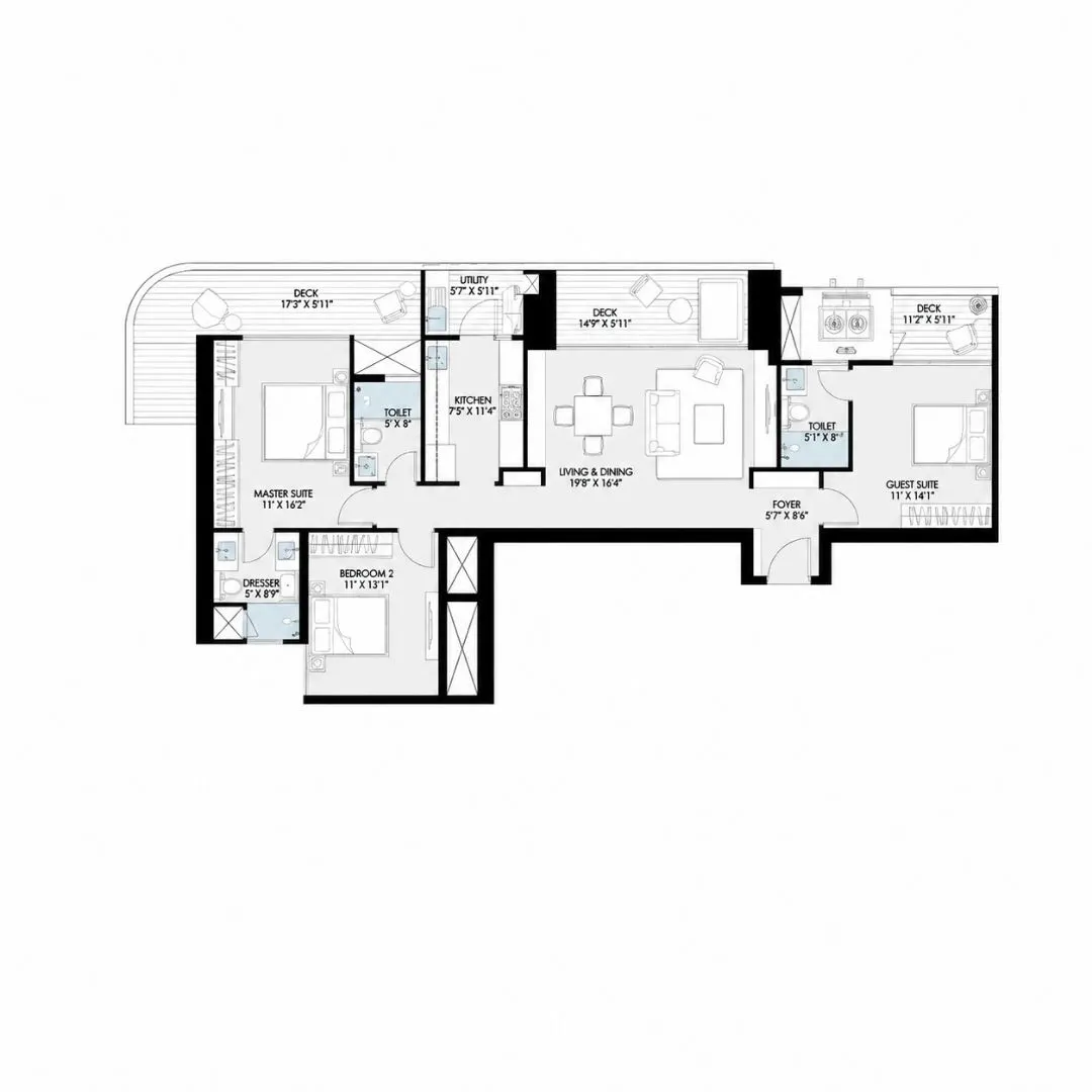 3 BHK – T6 – Type 2