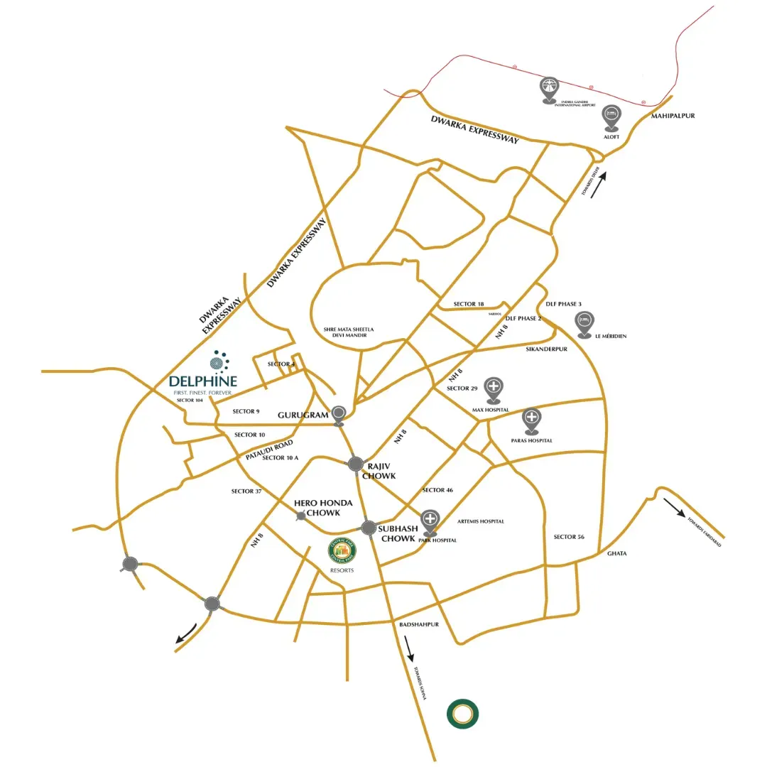 Central Park Delphine location map