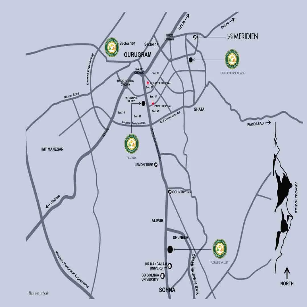 Central Park The Selene Tower location map