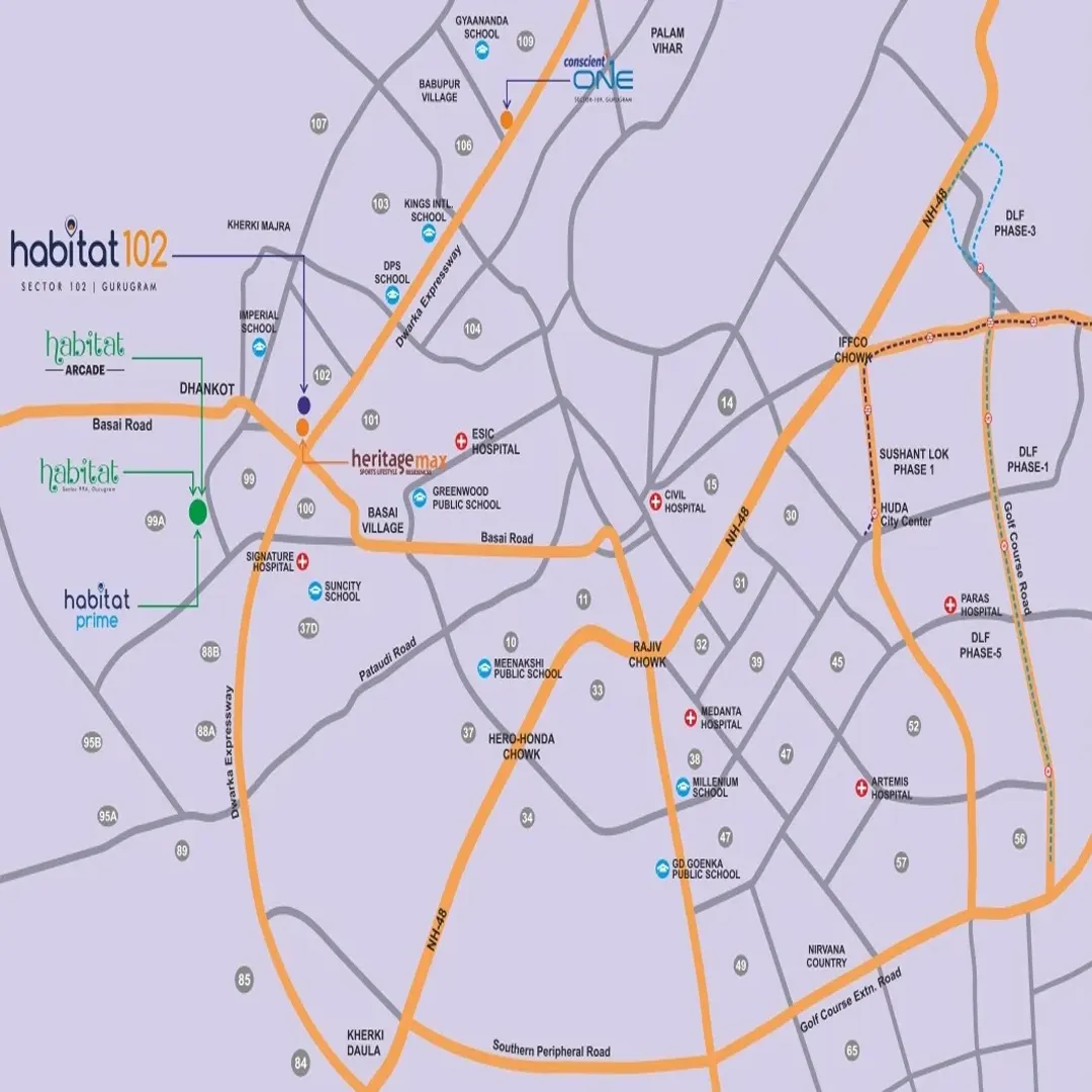 Conscient Habitat 102 location map