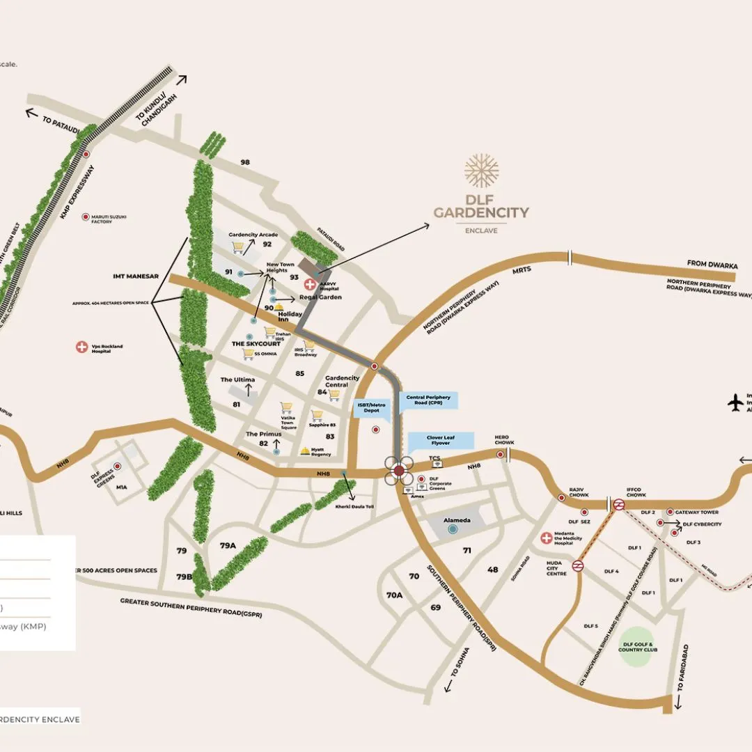 DLF Gardencity Enclave Phase 3 location map