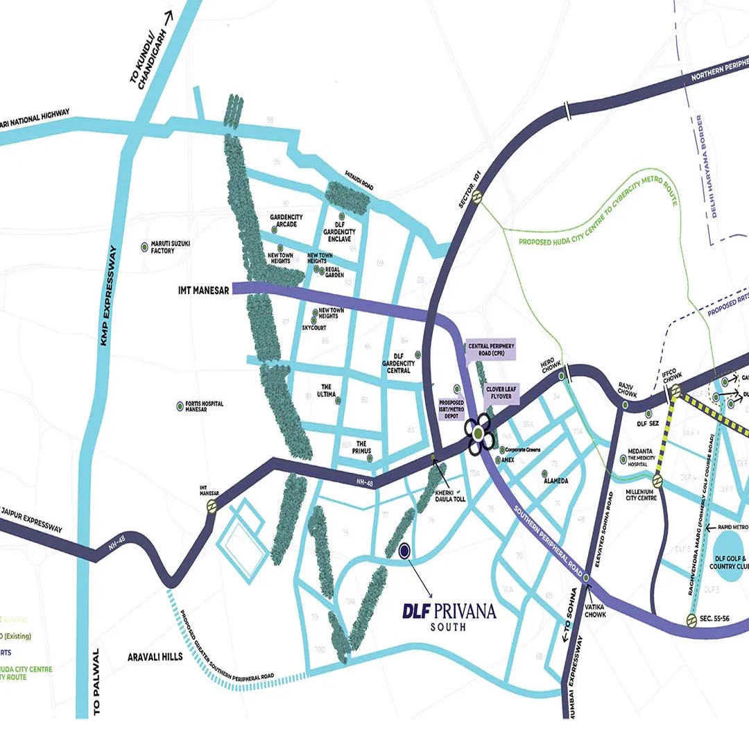 DLF Privana North location map