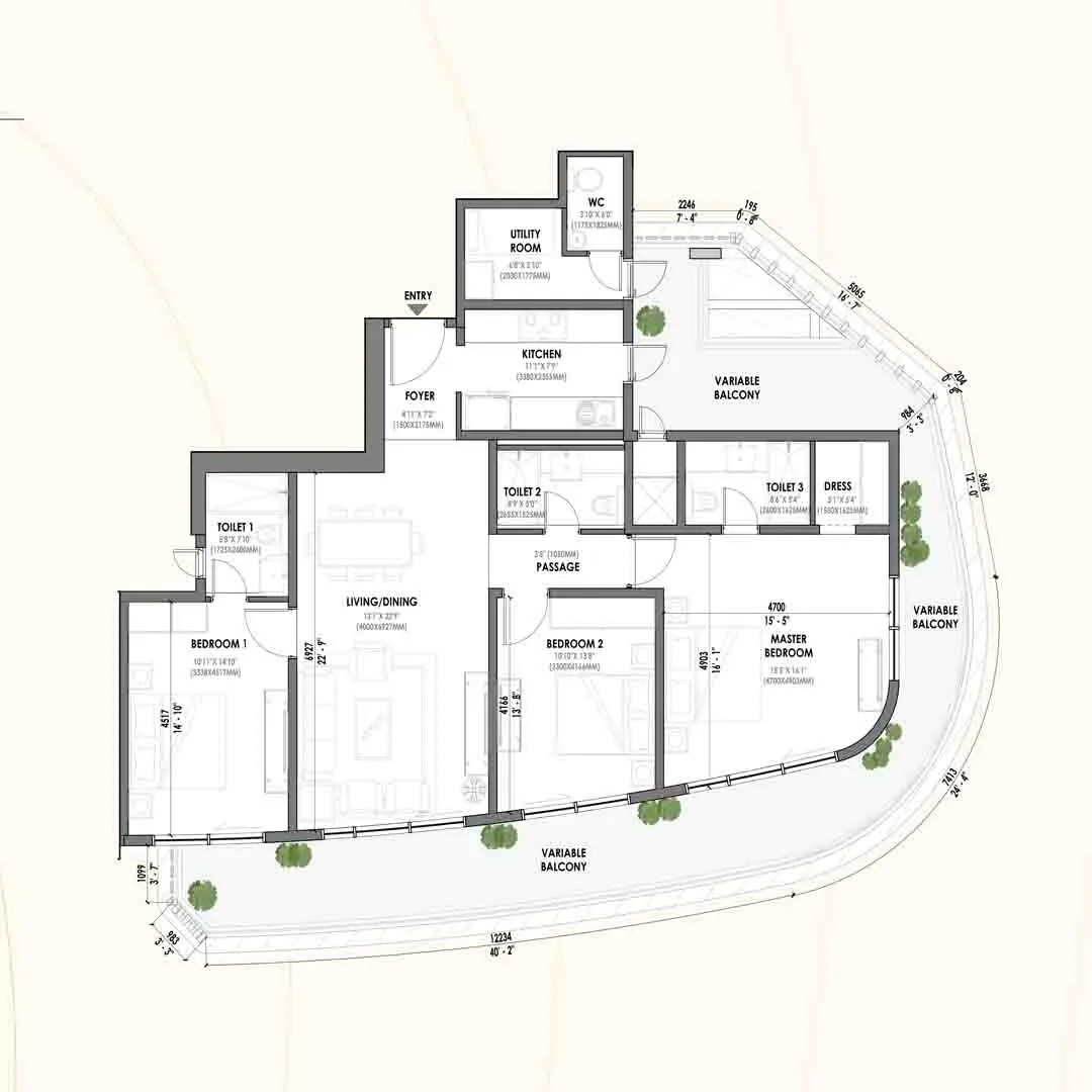 3BHK Utility