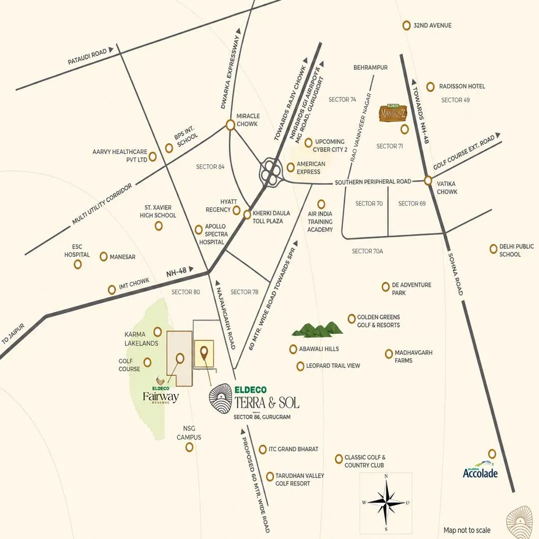 Eldeco Terra and Sol location map