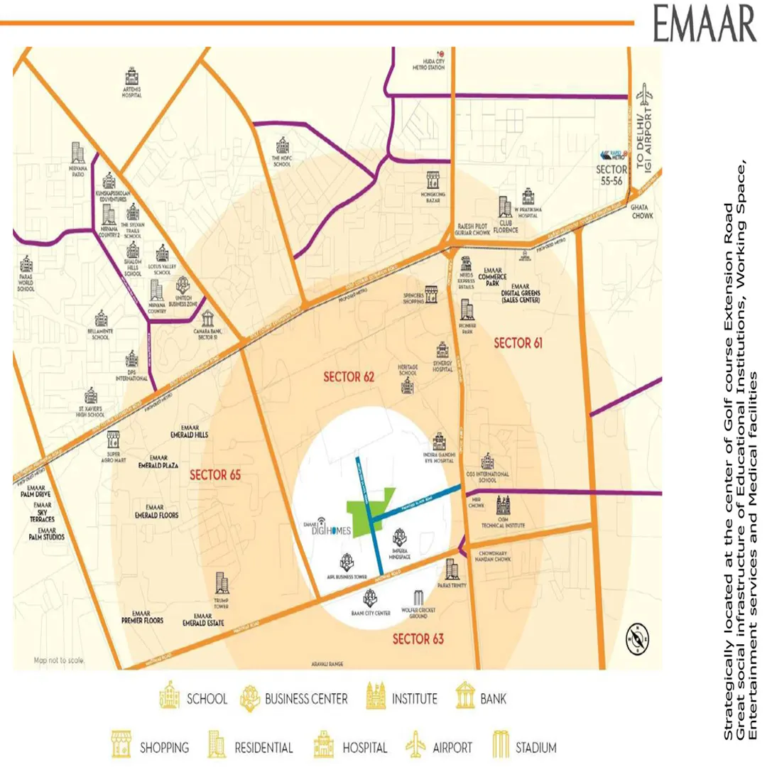 Emaar Digi Homes location map