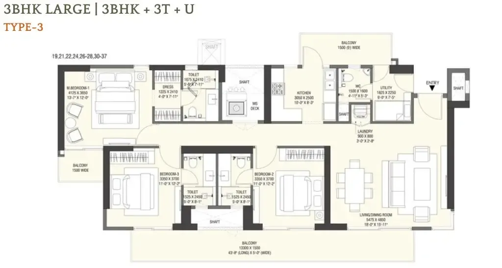Emaar Serenity Hills floor plan