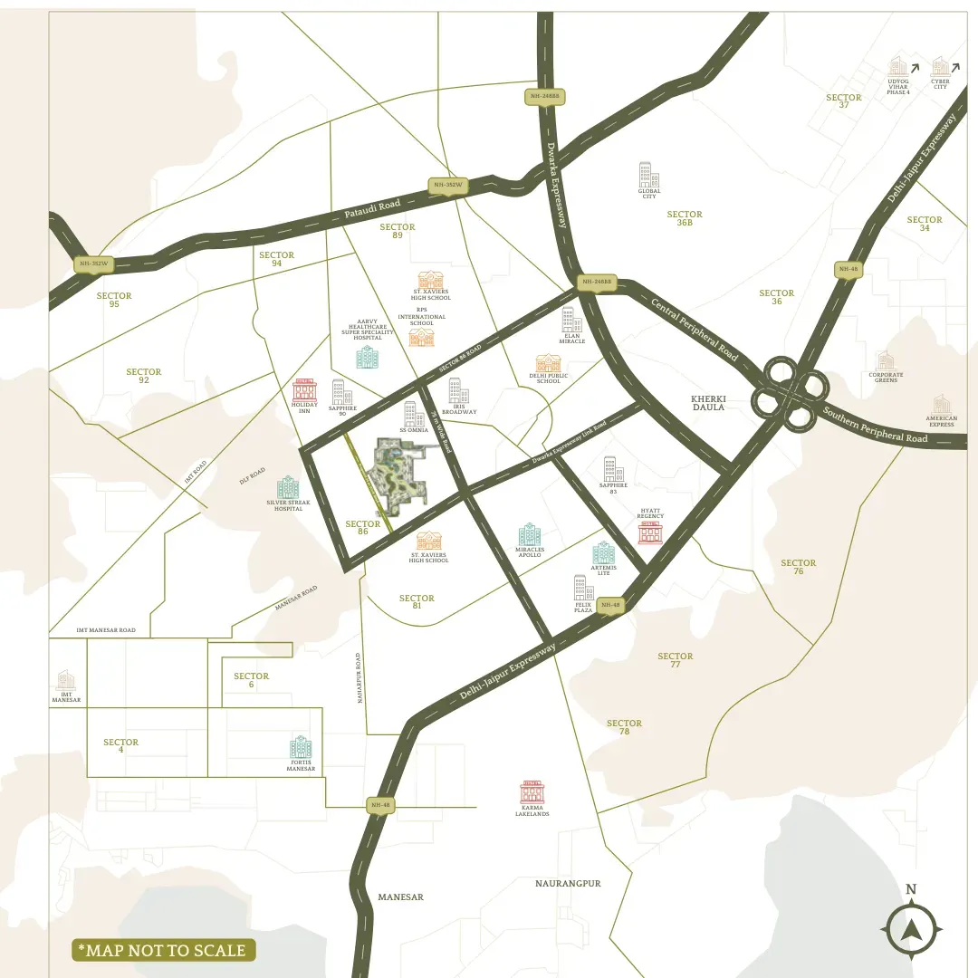 Emaar Serenity Hills location map
