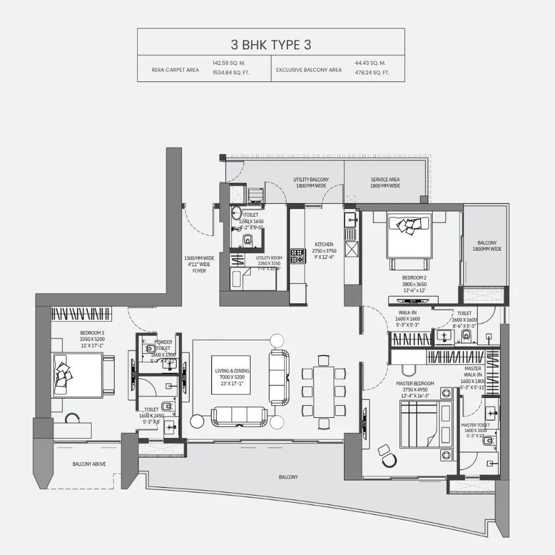 3BHK Type 3