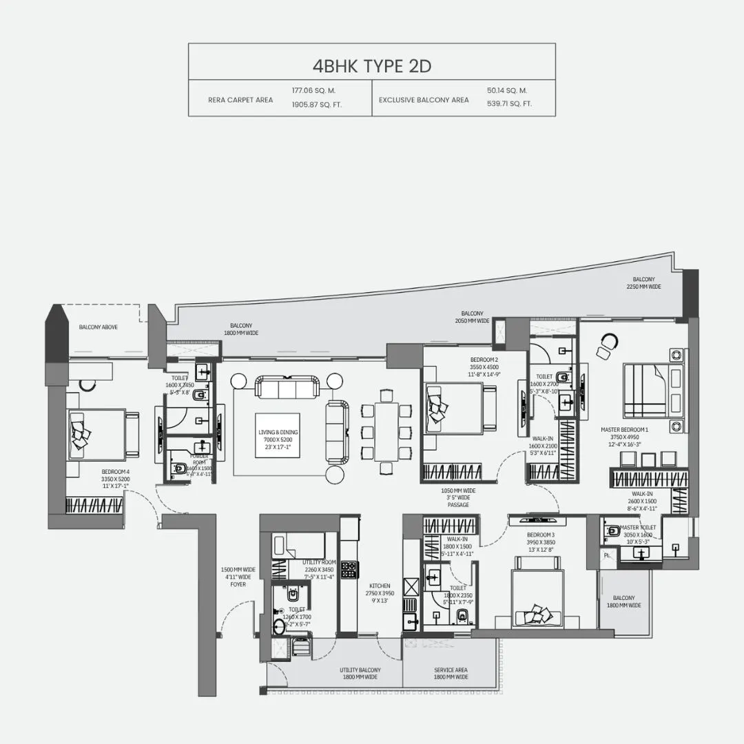 4BHK Type 2D