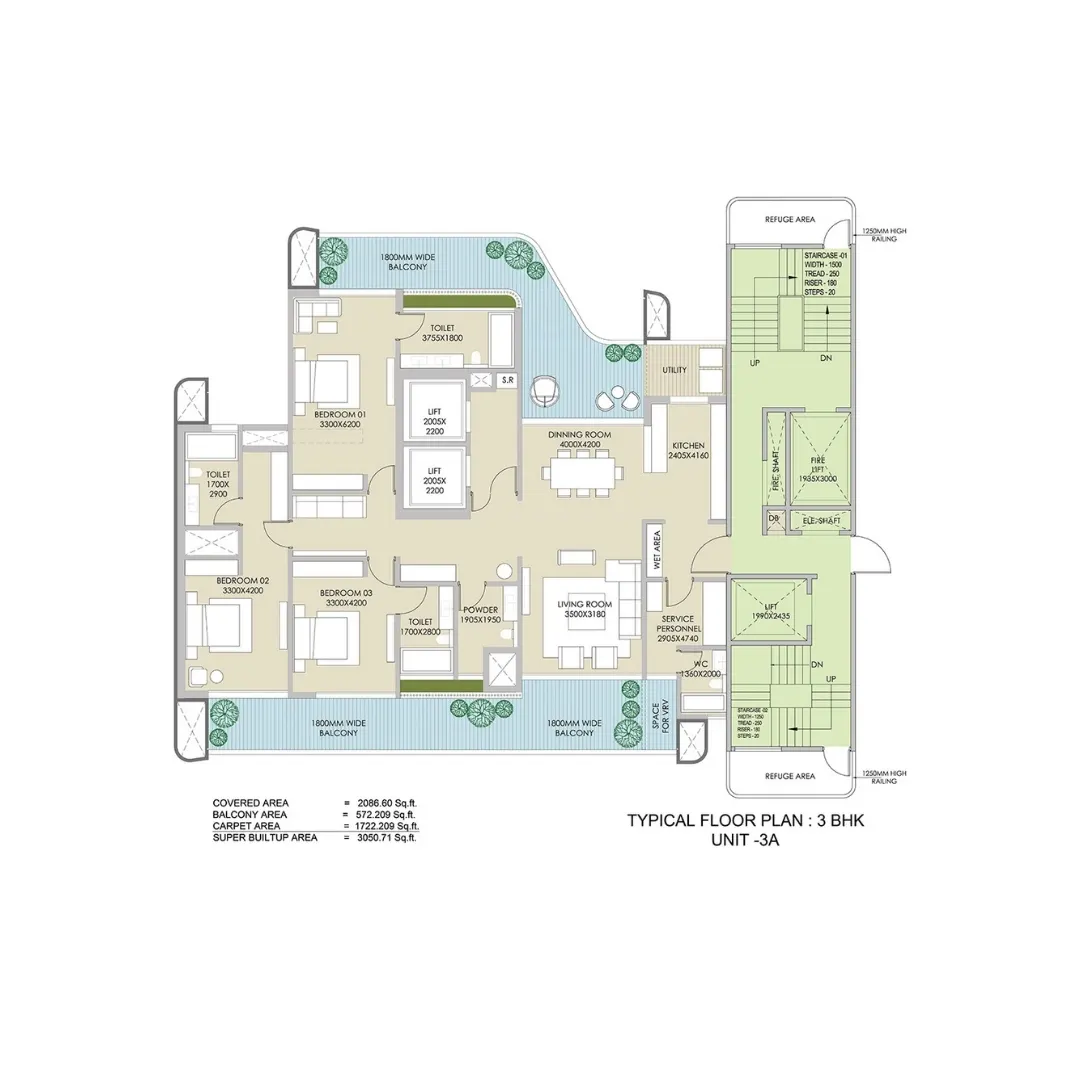 3BHK+SR