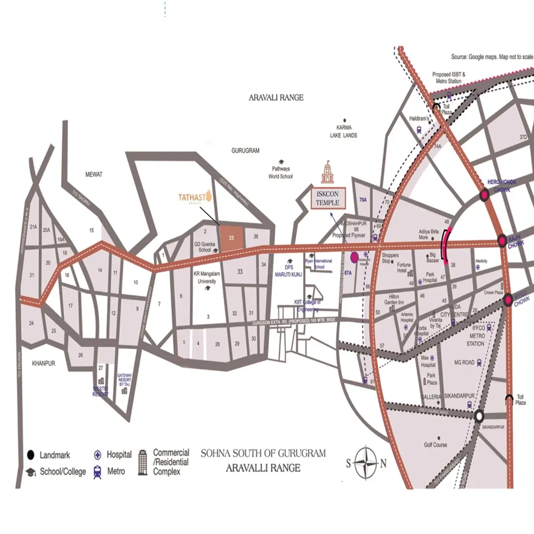 Ganga Realty Tathastu 35 location map