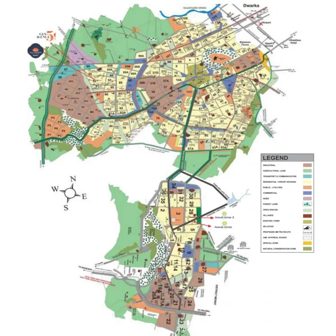 GLS Arawali Homes location map