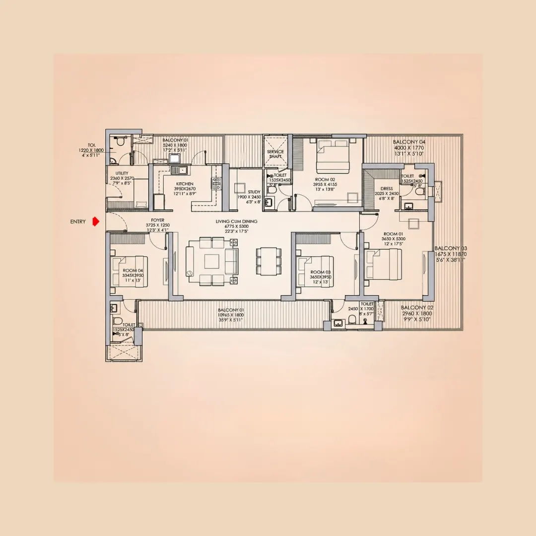 4BHK+Utility