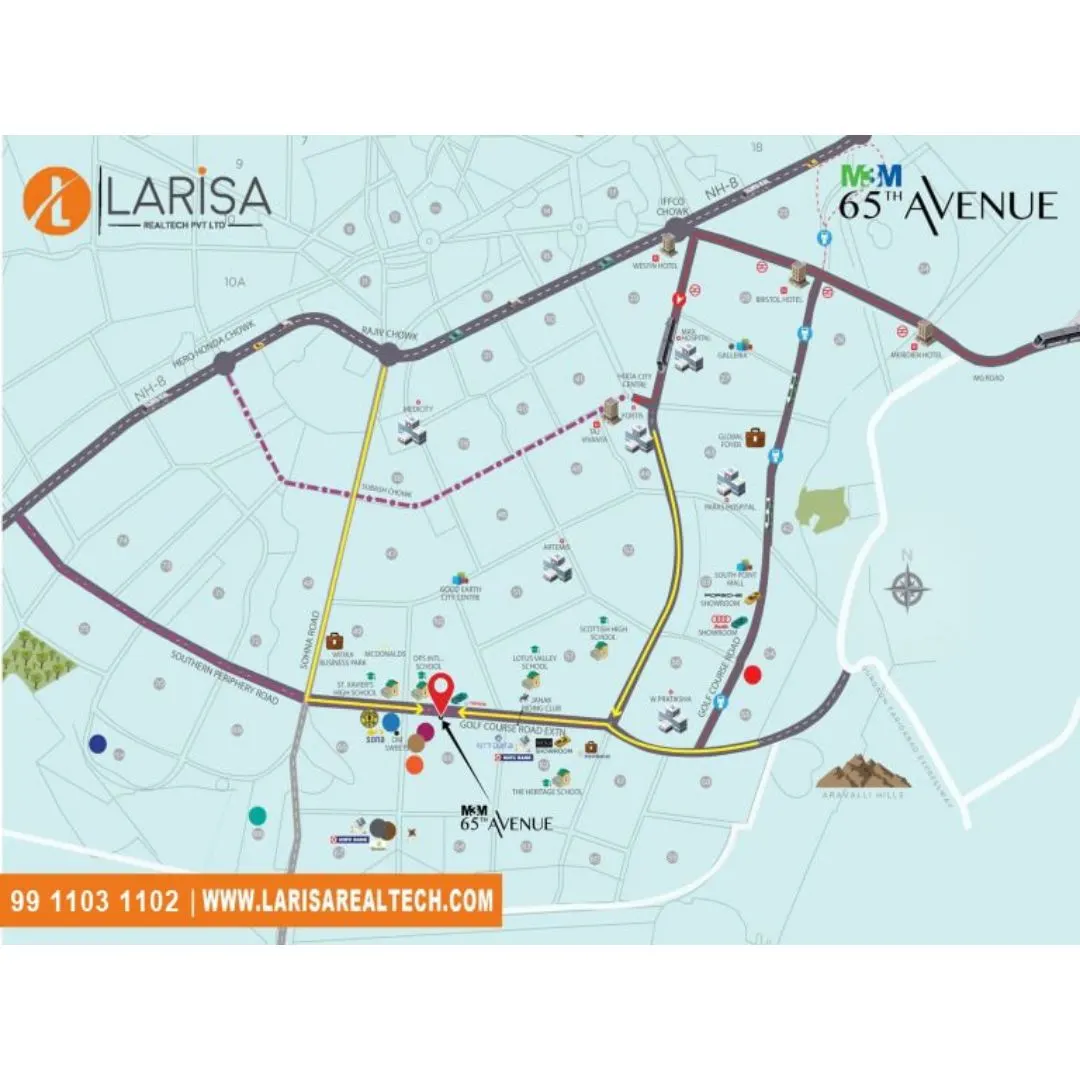 M3M 65TH AVENUE location map