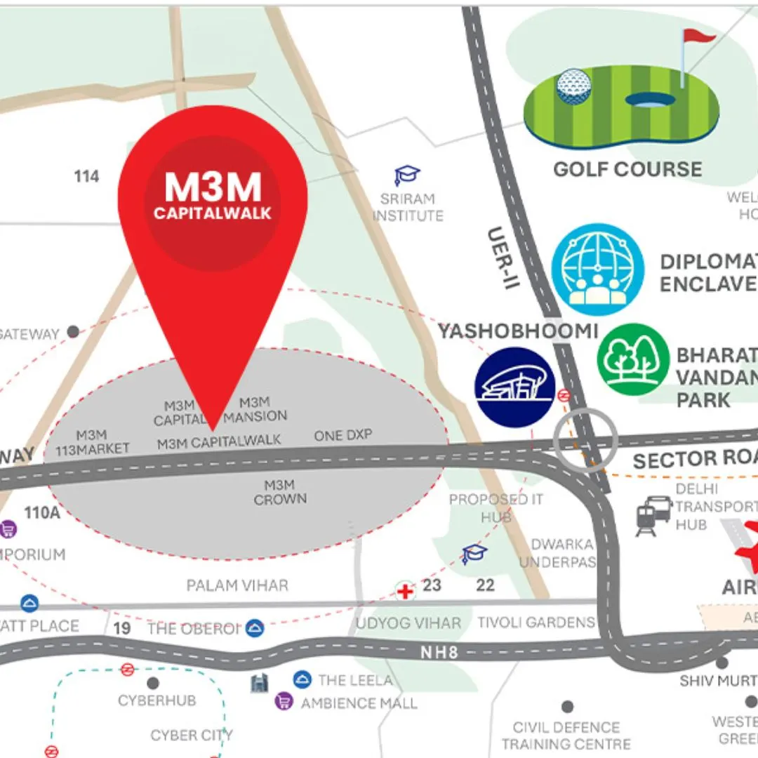 M3M Capital Walk location map