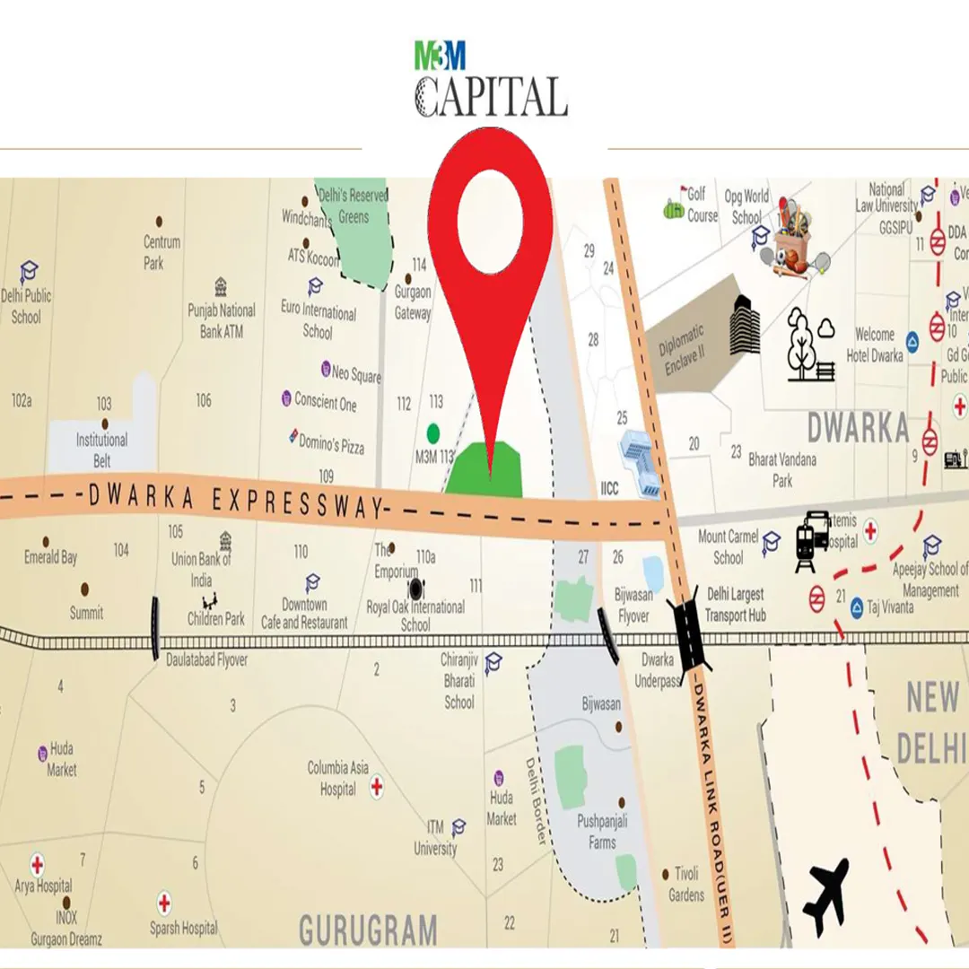 M3M Capital 113 location map