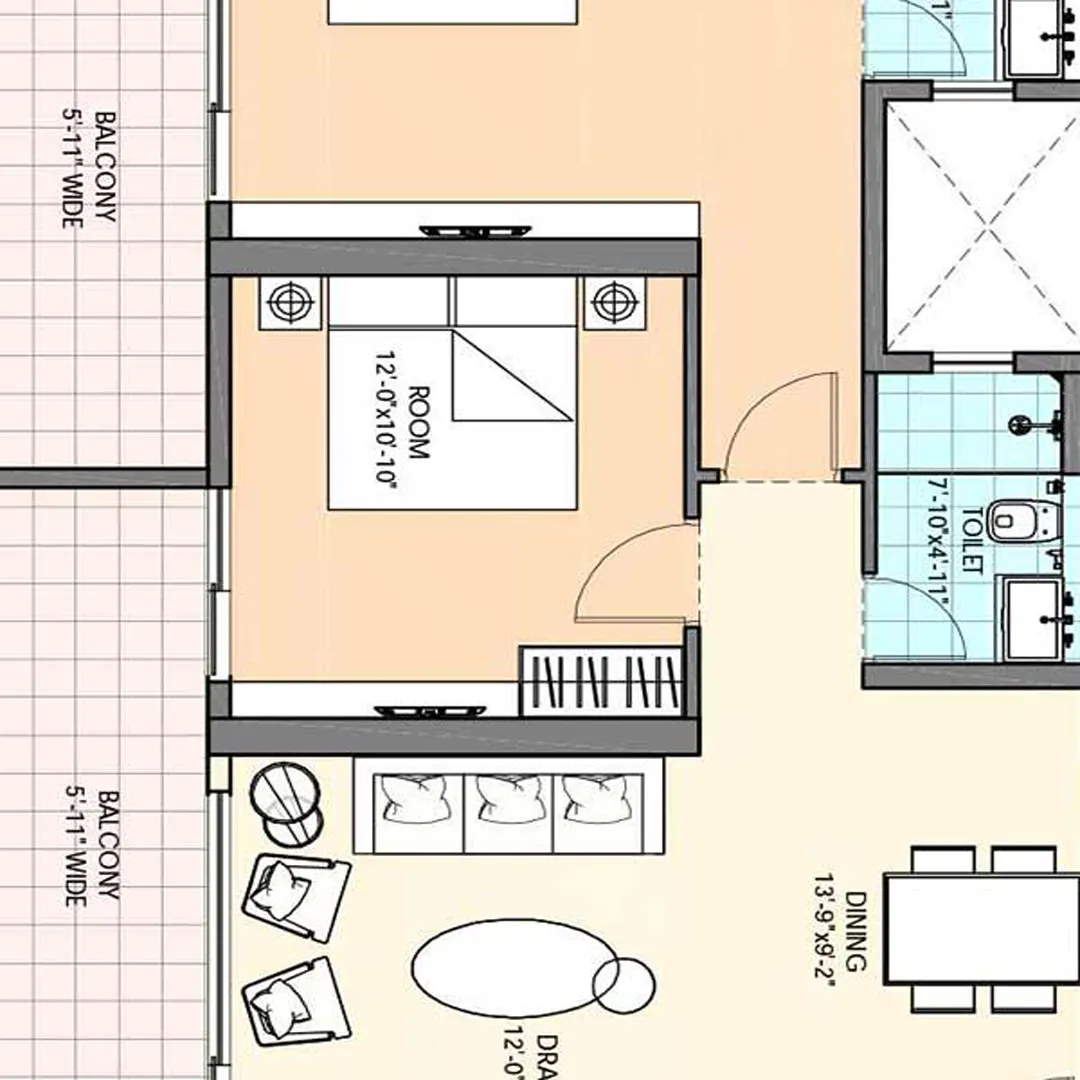 3BHK +3T+Study