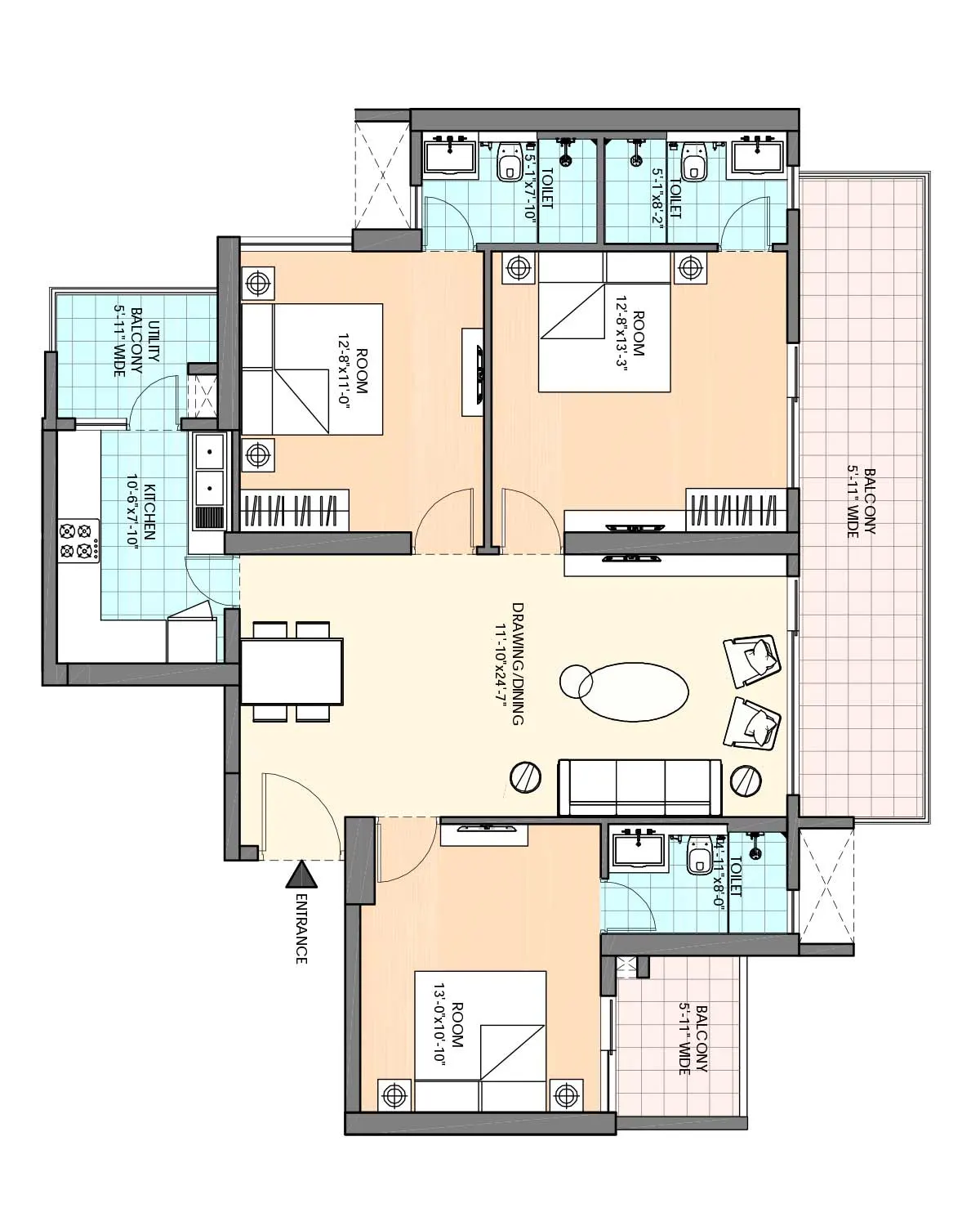 M3M Heights floor plan