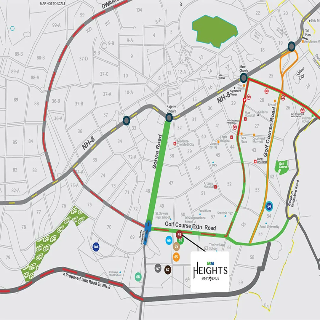 M3M Heights location map