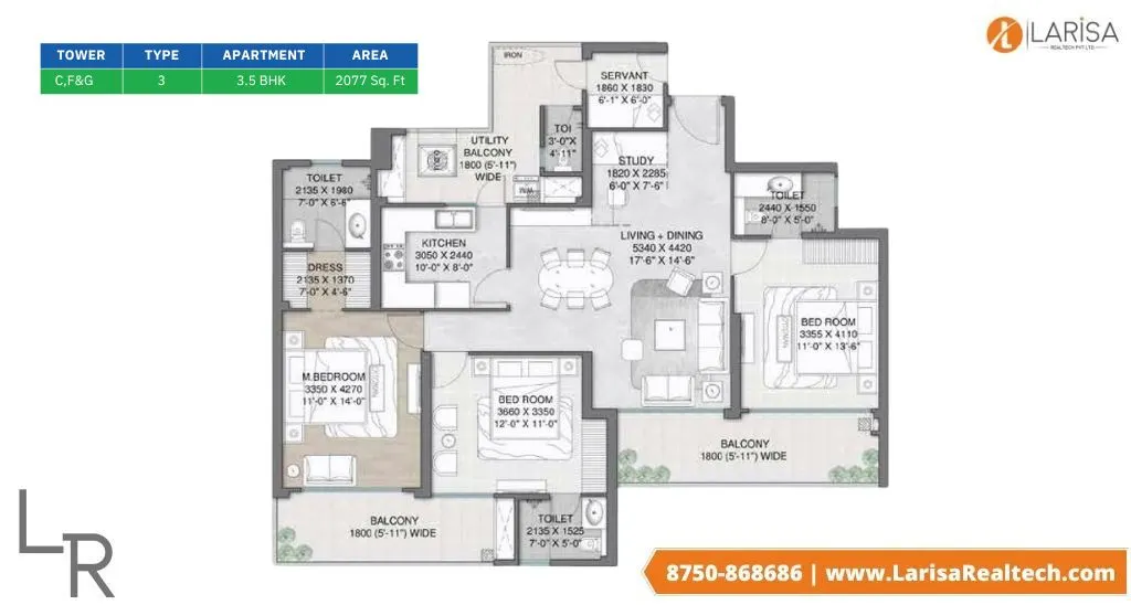 3BHK Type 1
