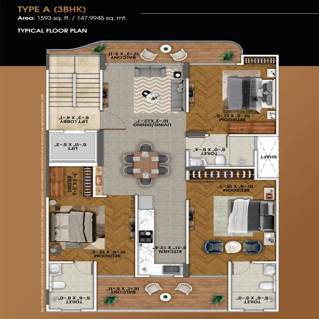 3BHK- Type A