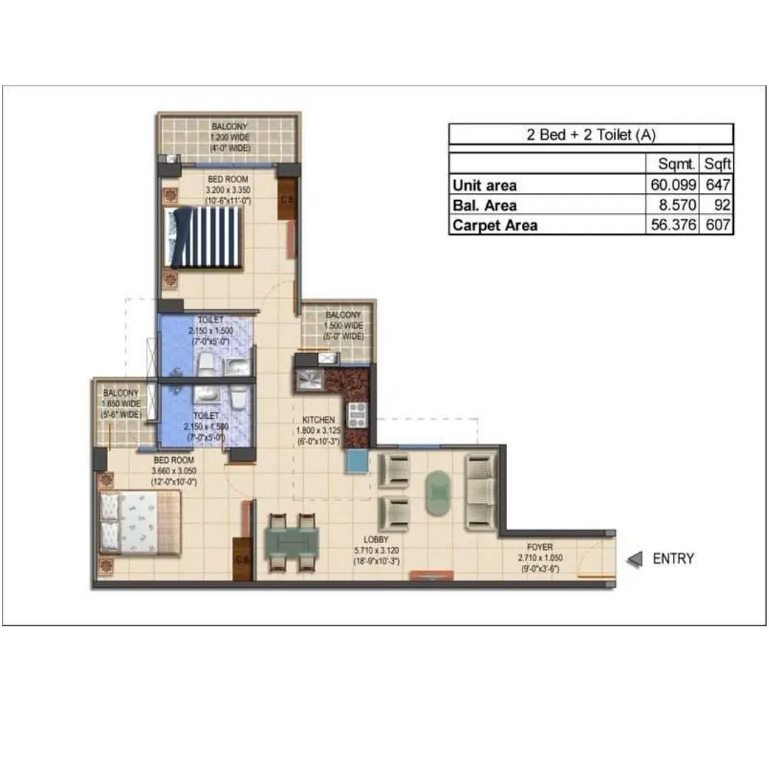 2BHK Type A