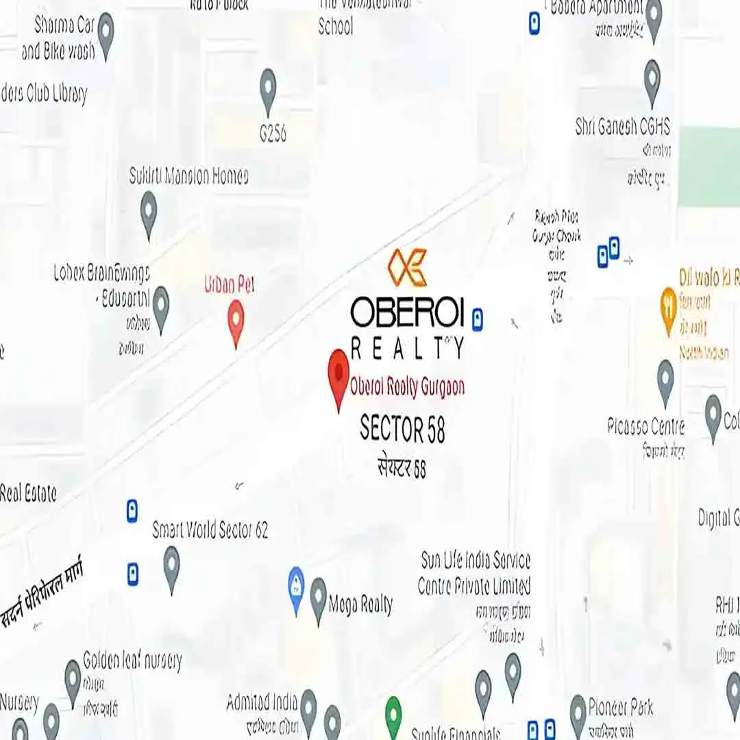 Oberoi Realty Three Sixty North location map
