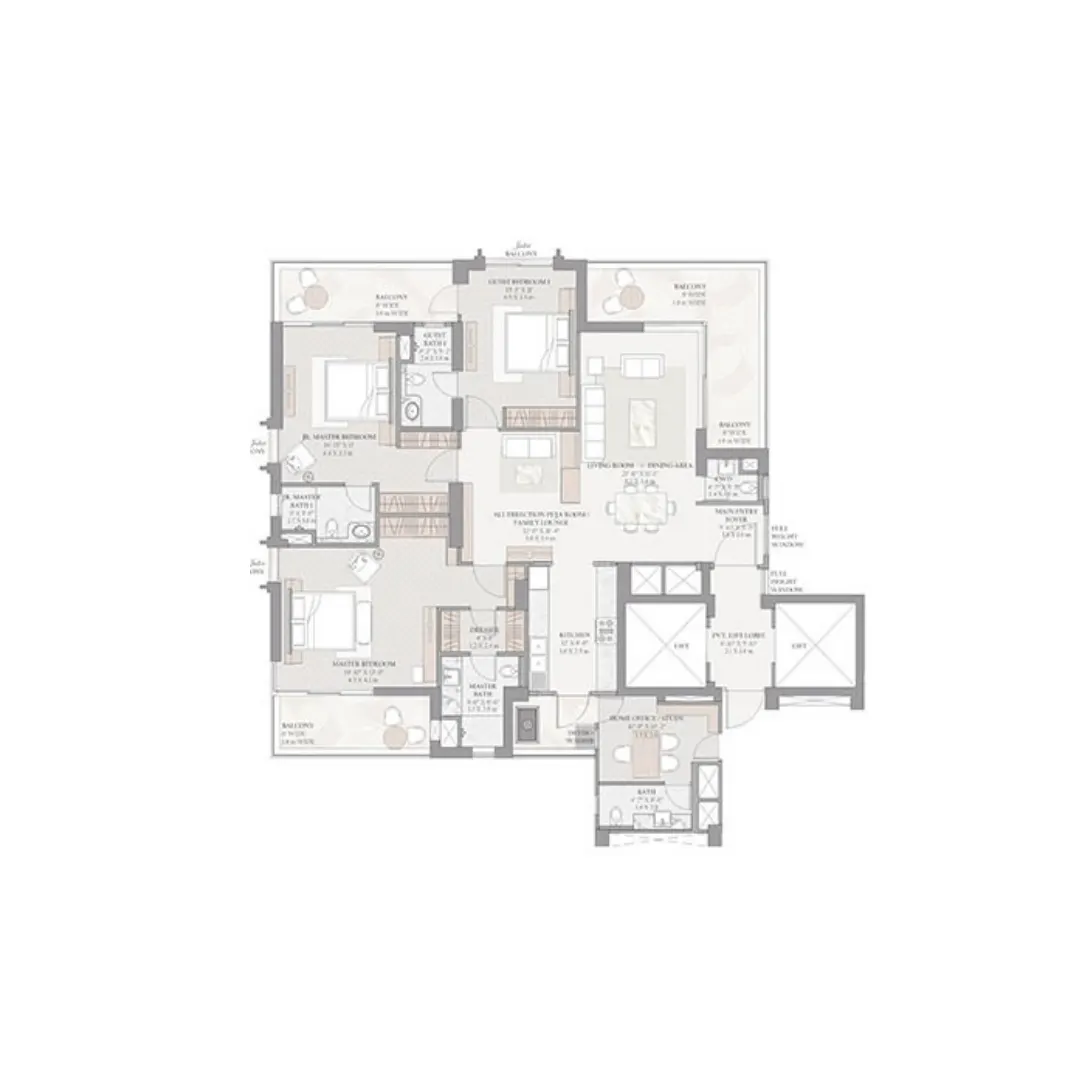 4 BHK + SR