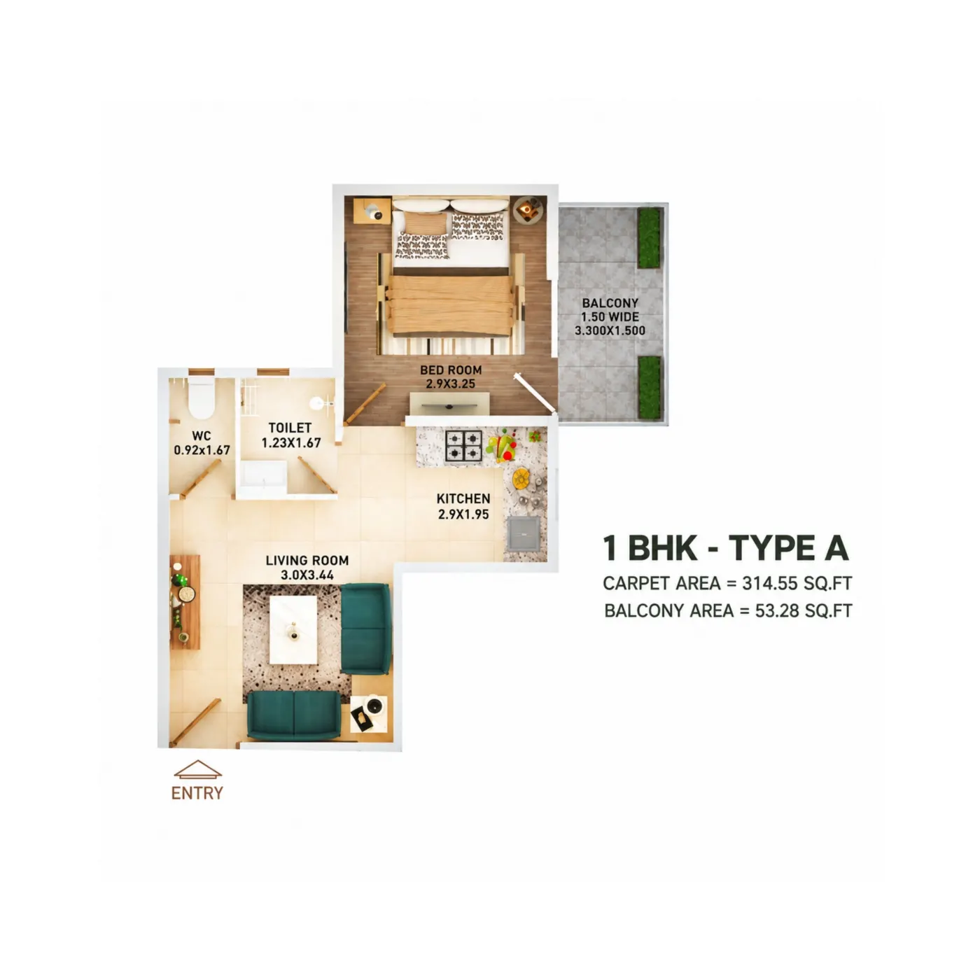 1BHK (Type A)