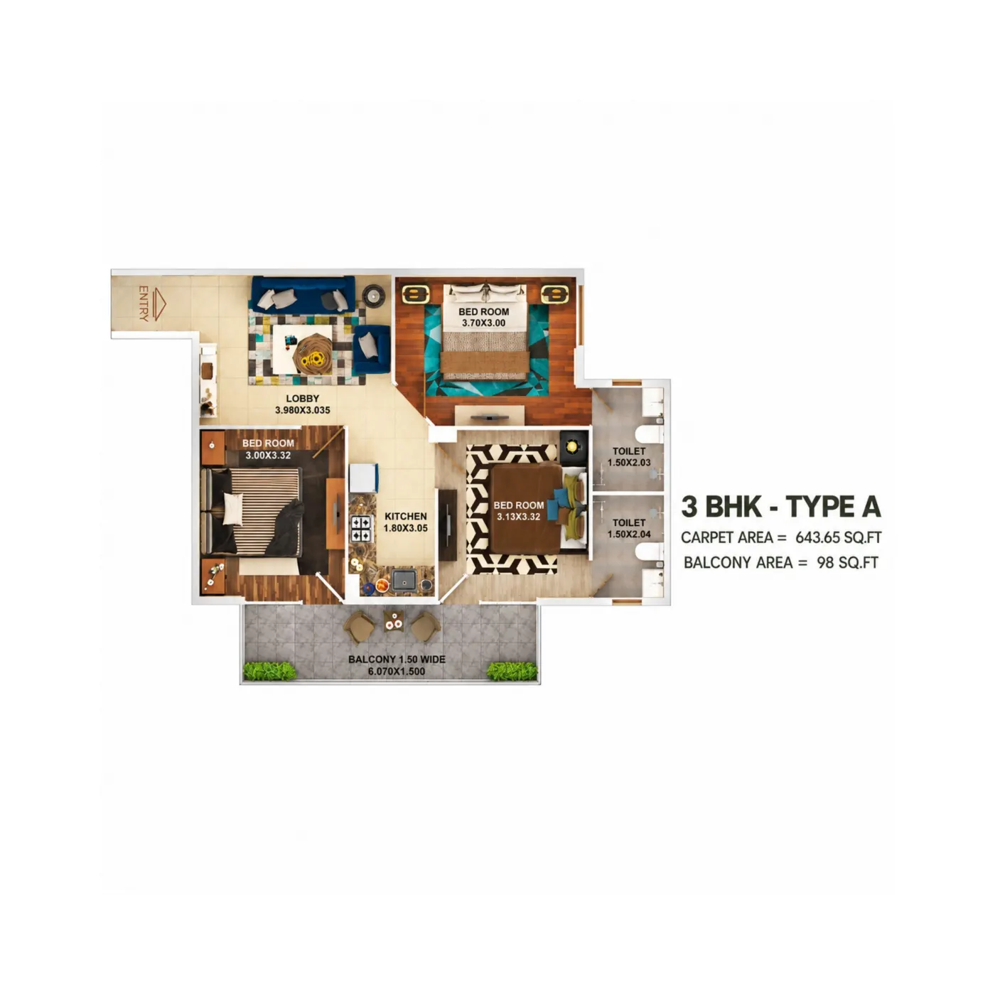3BHK (Type A)