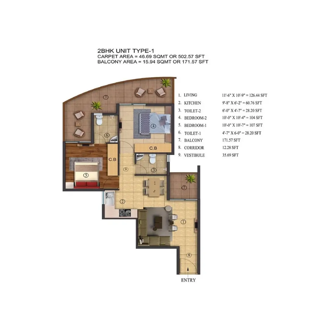 2BHK (Type-1)