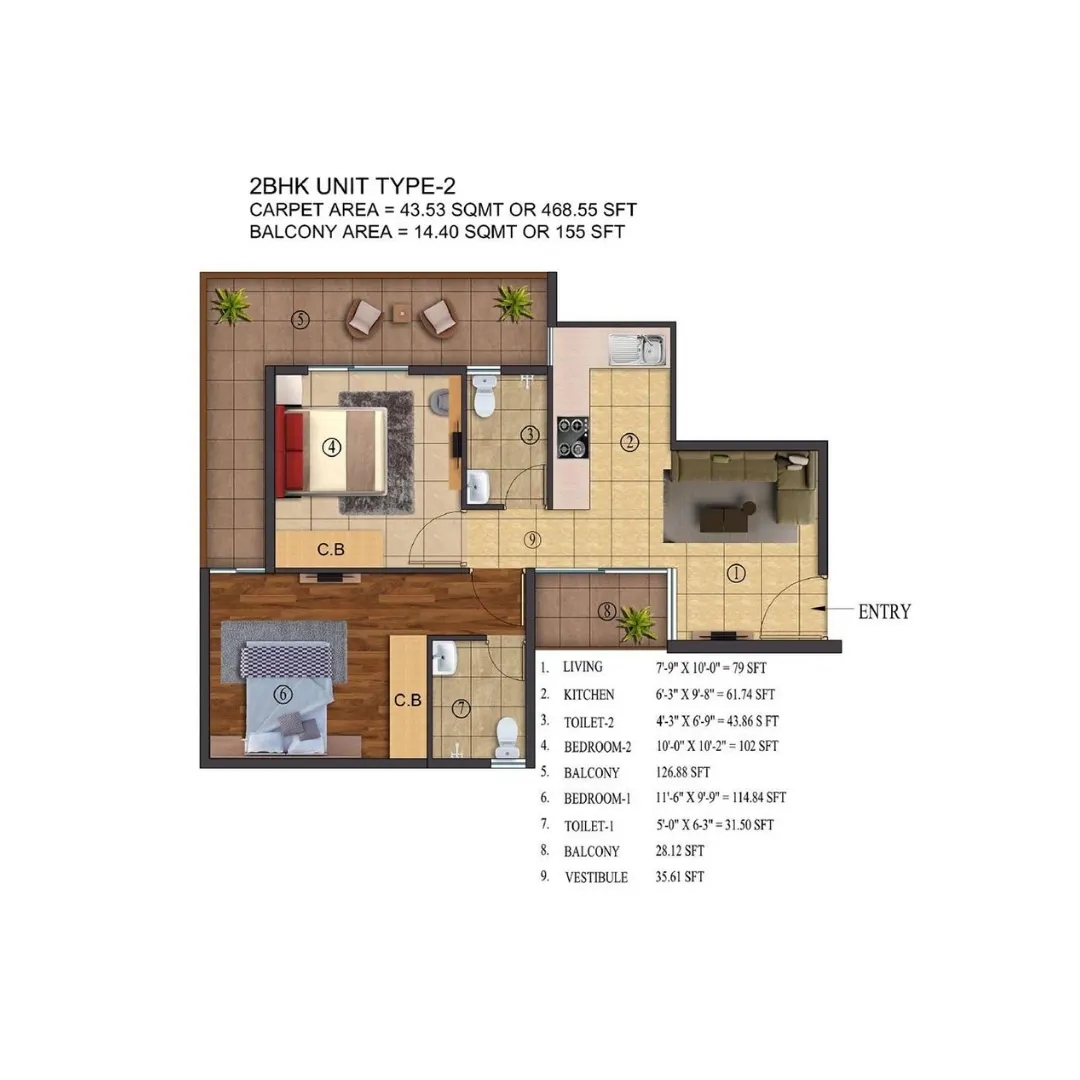 2BHK (Type-2)