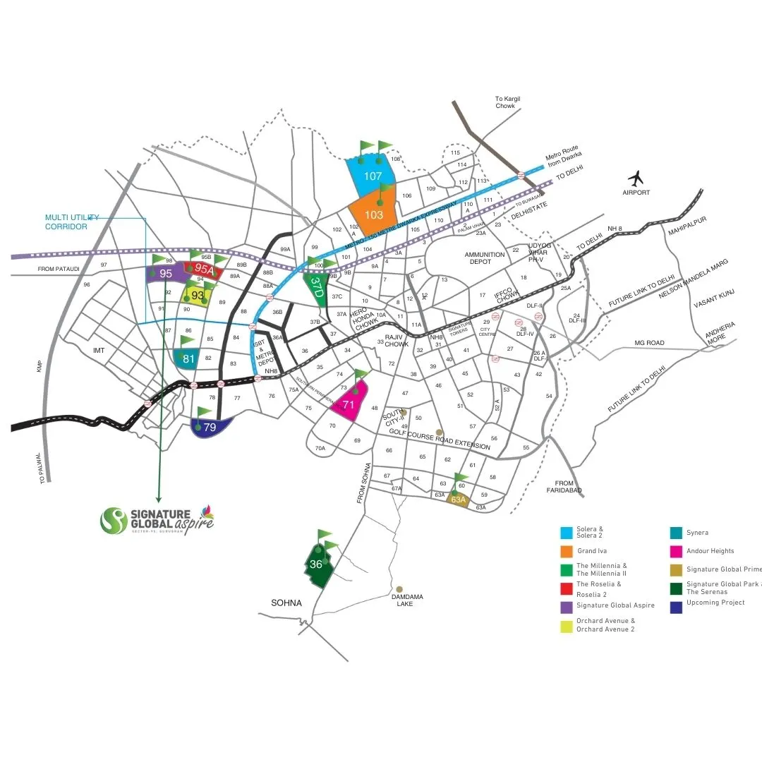 Signature Global Aspire location map