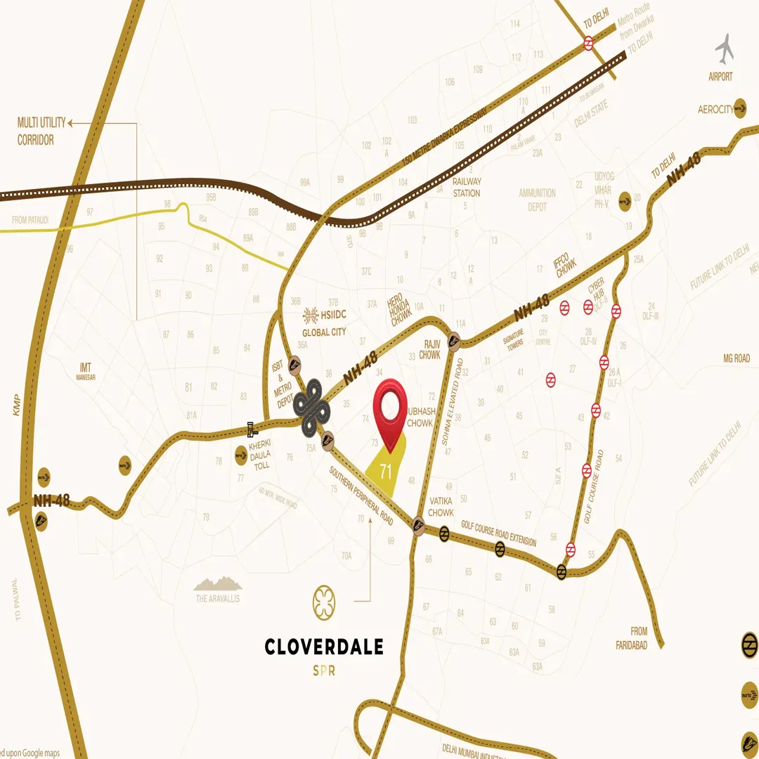 Signature Global Cloverdale SPR location map