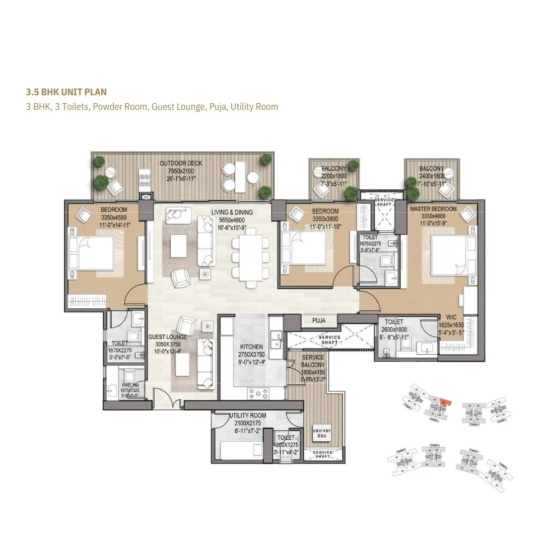 3.5 BHK Unit Plan