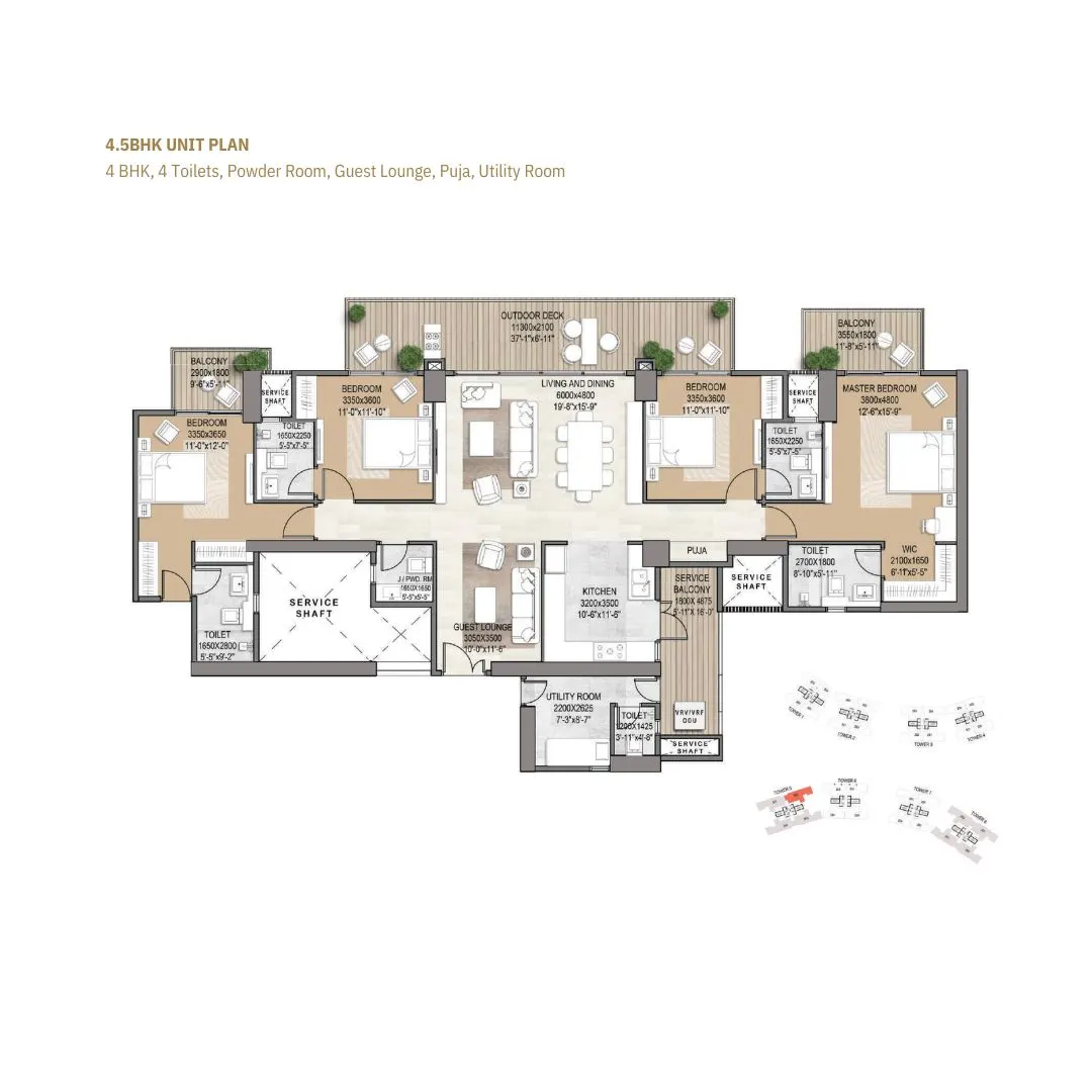 4.5 BHK Unit Plan