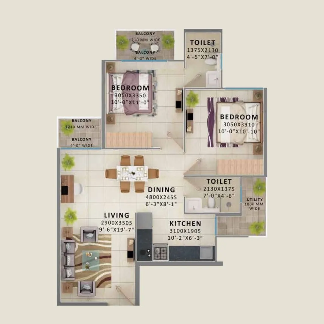 TYPE 03 (2BHK)