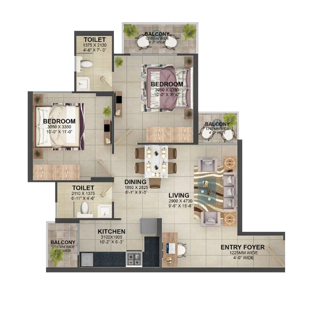 TYPE 02 (2BHK)